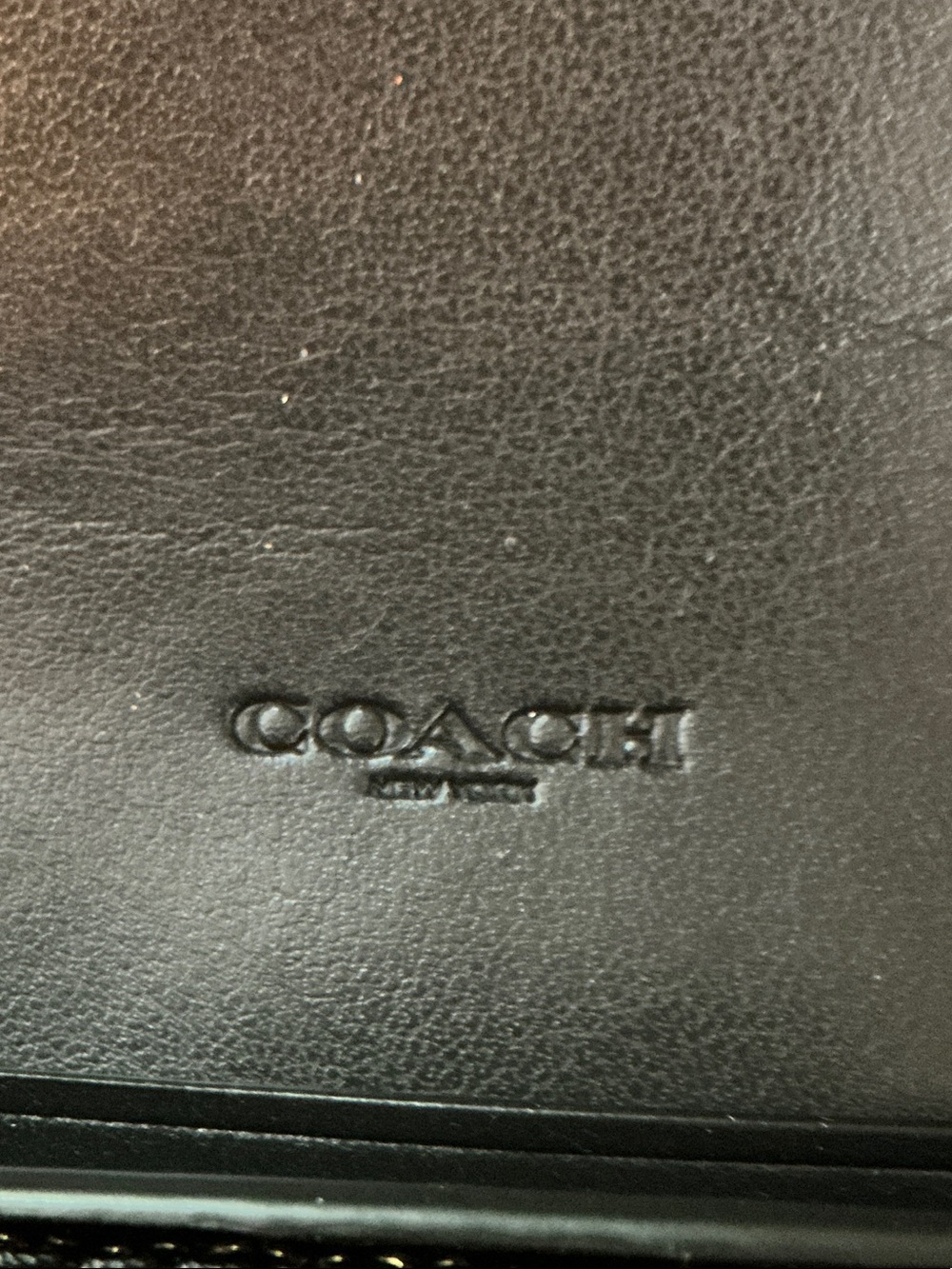 Coach Black Patent Signature Envelope Wallet with Gold Logo - Picture 2 of 8